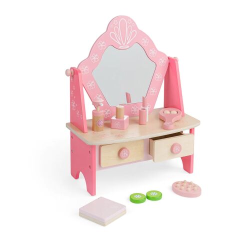 Bigjigs Toys Kosmetiktisch aus Holz rosa