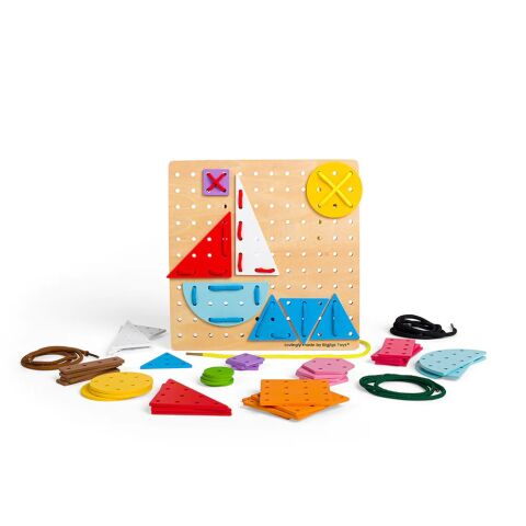 Bigjigs Toys Schnürspiel aus Holz Geometrische Formen