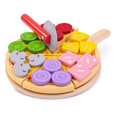 Bigjigs Toys Hölzerne Pizzaschneidemaschine