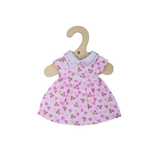 Bigjigs Toys Rosa Kleid mit Herzen für Puppe 28 cm