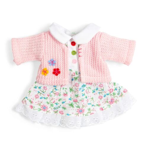 Bigjigs Toys Blumenrosa Kleid und Strickjacke für Puppe 28 cm