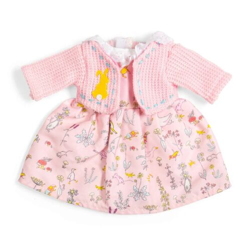 Bigjigs Toys Naturmuster Kleid und rosa Pullover für Puppe 34 cm