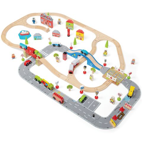 Bigjigs Rail Zug und Autoschiene