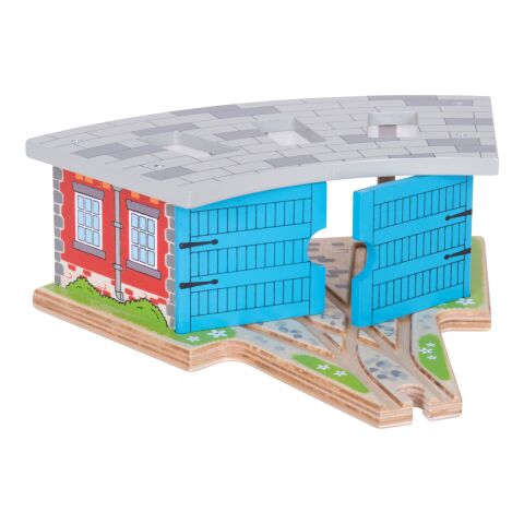 Bigjigs Rail Dreifach-Depot mit Toren