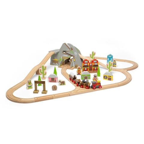 Bigjigs Rail Wild West Holzeisenbahnschiene 62 Teile
