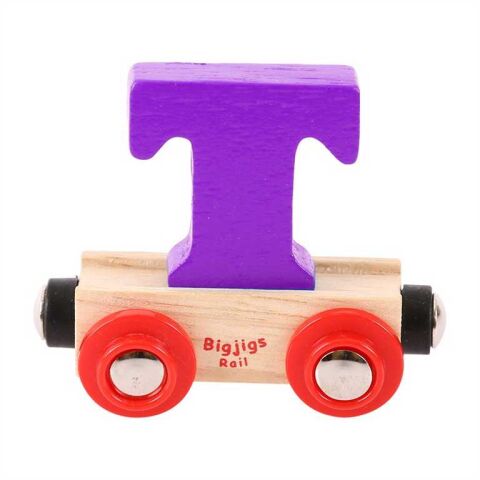 Bigjigs Rail Wagon Holzschienenbahn - Buchstabe T
