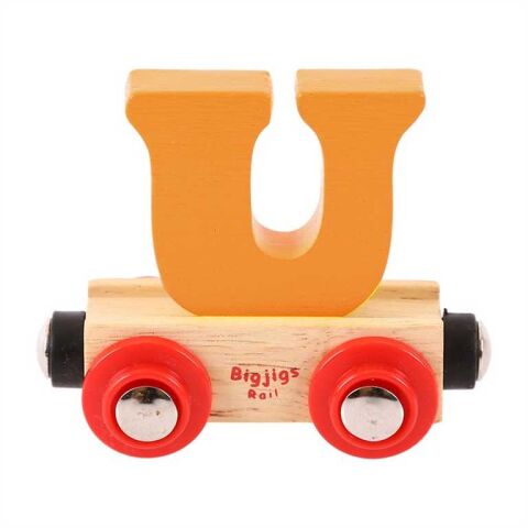 Bigjigs Rail Wagon Holzschienenbahn - Buchstabe U