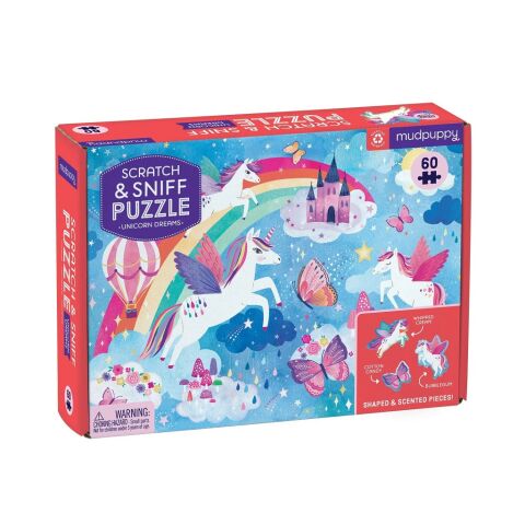 Mudpuppy Puzzle Träume von Einhörnern mit Duft 60 Teile