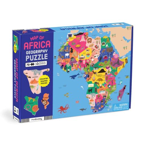 Mudpuppy Geografisches Puzzle Karte von Afrika 70 Teile