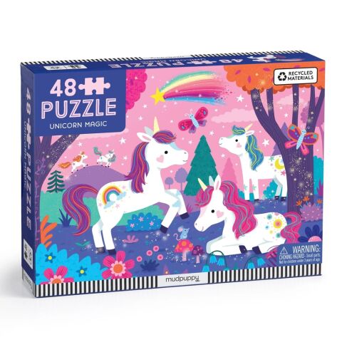 Mudpuppy Puzzle Zauberhafte Einhörner 48 Teile