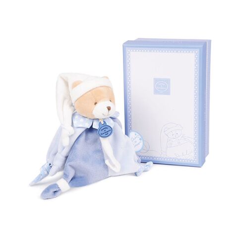 Doudou-Geschenkset - Teddybär Spielzeug mit Schnullerhalter 17 cm