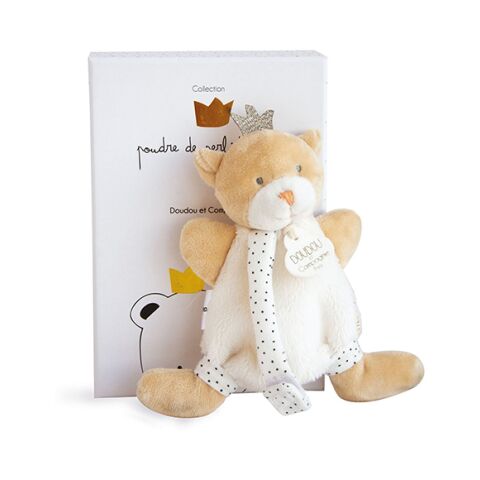 Doudou-Geschenkset - Spielzeug mit Schnullerhalter Teddybär König 15 cm