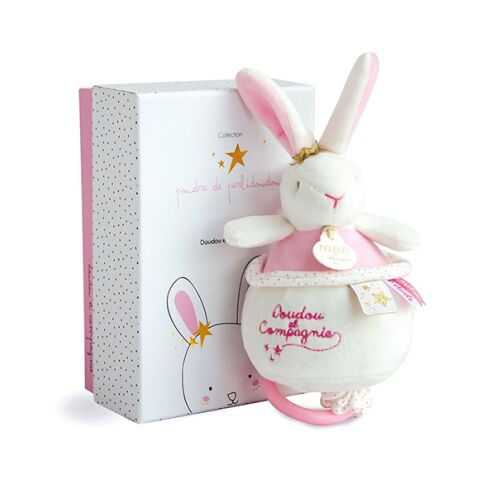 Doudou-Geschenkset - Plüsch rosa Kaninchen spielen Melodie 14 cm