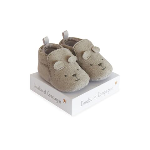 Doudou-Geschenkset - Erstes Schühchen-Set 0-6 Monate grau