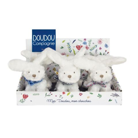 Doudou Gefülltes Kaninchen mit Schal 12 cm