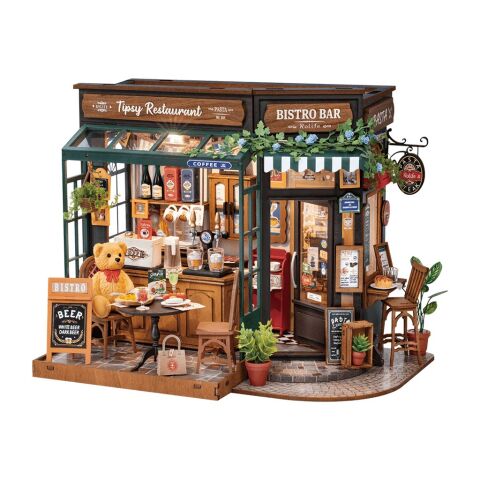 RoboTime 3D-Puzzle Miniaturhaus Gemütliches Restaurant