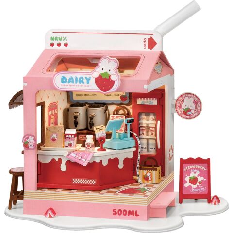 RoboTime 3D-Puzzle Miniaturhaus Milchbar Strawberry