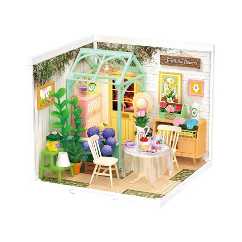 RoboTime 3D-Puzzle Miniaturhaus Teestunde im blühenden Garten