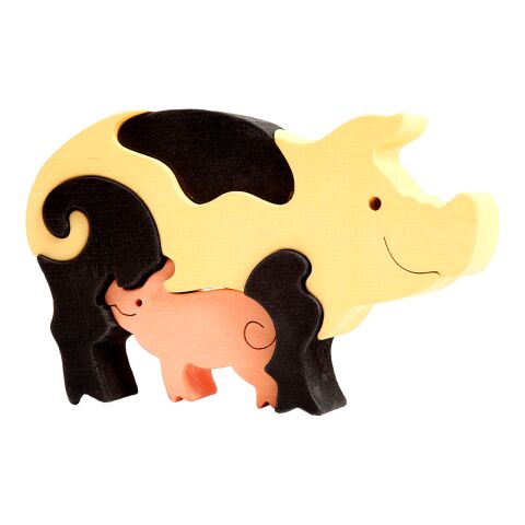 Fauna Massivholzpuzzle Schweine