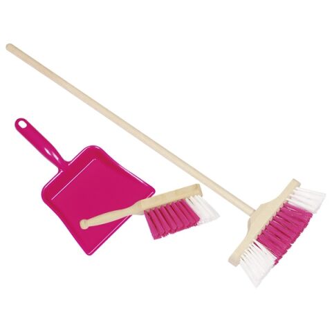 Goki Kinderkehrschaufel, Handfeger und Besen Rosa
