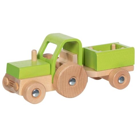 Goki Holztraktor mit Anhänger