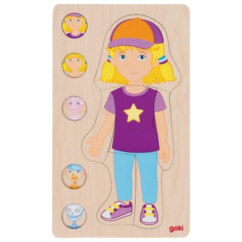 Goki Holzpuzzle Schichtenpuzzle Mädchen