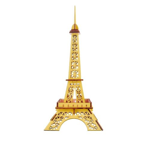 Woodcraft Hölzernes 3D Puzzle Eiffelturm gelb