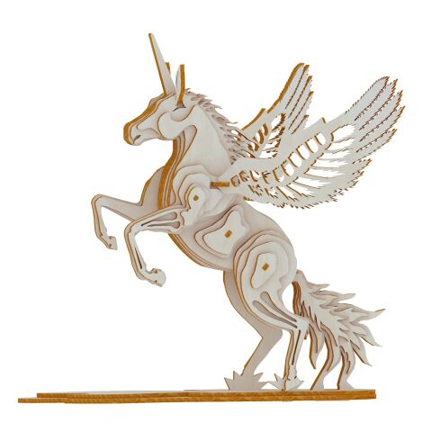 Woodcraft Hölzernes 3D Puzzle Einhorn
