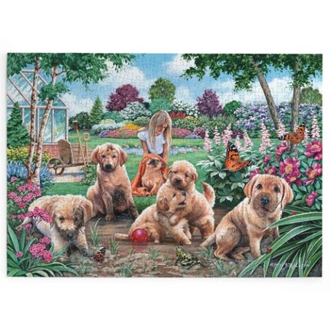 HOP Puzzle Spielende Welpen 500 große Teile