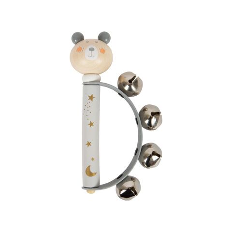 small foot Pastellfarbenes Tamburin 1 Stück grau