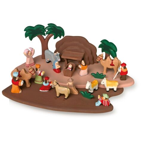 small foot Kinderkrippe aus Holz mit Figuren