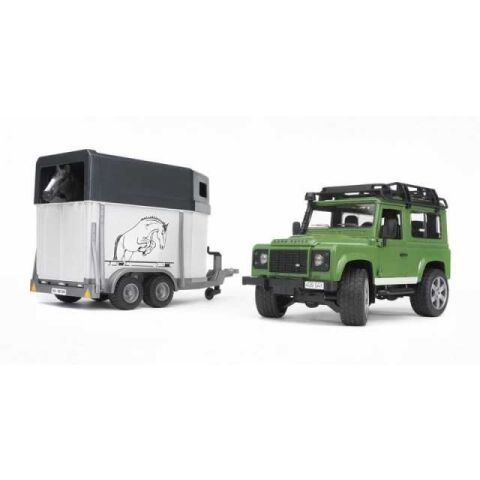 Bruder LAND ROVER s prepravníkem na koňe  - poškodený obal