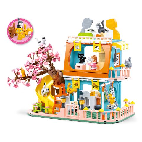 Sluban Girls Dream M38-B1089 Haus mit neun Katzen