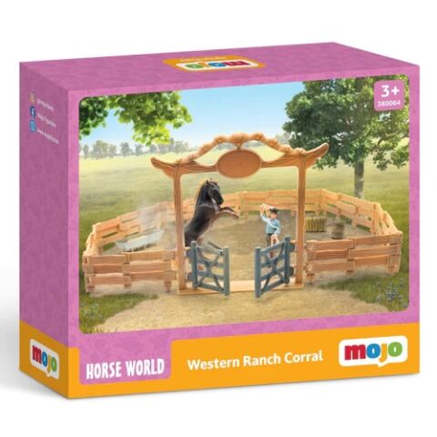 Mojo Western Ranch Corral mit Pferd und Cowboy