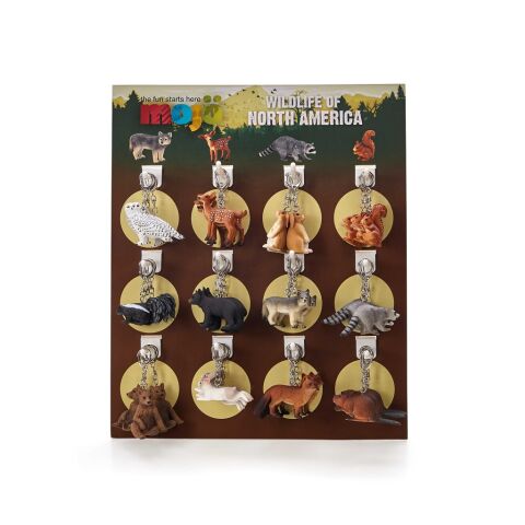 Mojo Display mit 72 Stk Schlüsselanhängern - Waldtiere