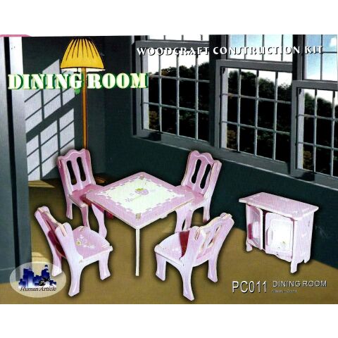 Woodcraft Holzpuzzle 3D Esszimmer bunt