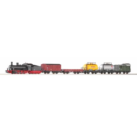 Piko Starter Set Güterzug mit Dampflokomotive BR 55 (G 7.1) DB III - 57123