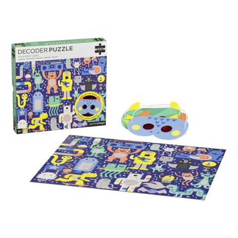 Petit Collage Puzzle Monster 100 Teile mit 3D-Brille