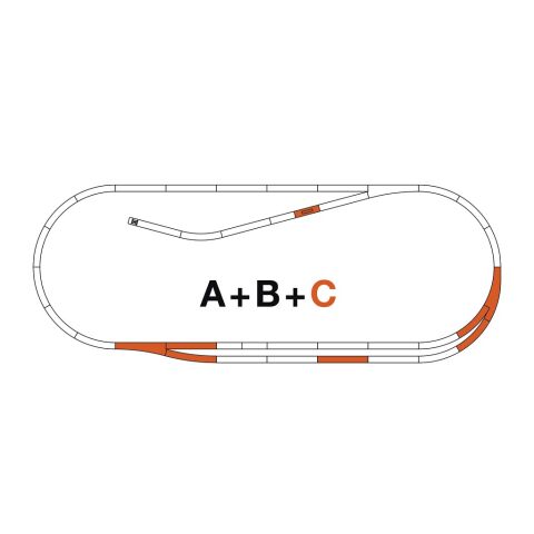 Roco Line Gleissatz C (Parallelabschnitt) mit Unterbau - 42021