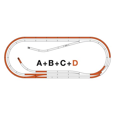 Roco Line D Gleisset (Bogen) mit Unterbau - 42022