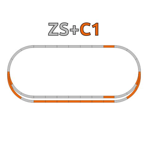 Roco Geoline Schienenset C1 (Parallelschnitt) mit Sockel - 61152