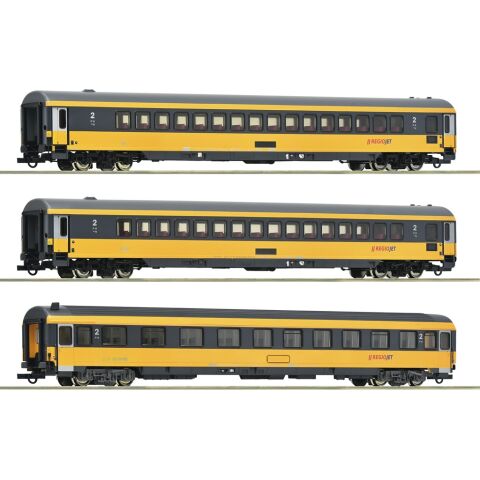 Roco 3-tlg. Set Reisezugwagen Regiojet - 6200082