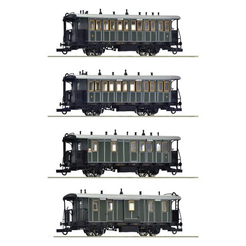 Roco 4-teiliges Set von Personenwagen K.Bay.Sts.B. - 6200197