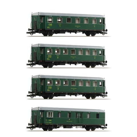 Roco 4-teiliges Set Personenwagen Rybák ČSD - 6200282