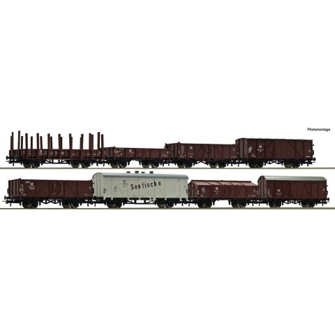 Roco 8-tlg. Set: Güterwagen, DR - 67127