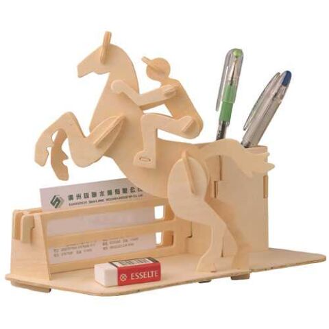 Woodcraft Holz 3D Puzzle Bleistift Stand Racing