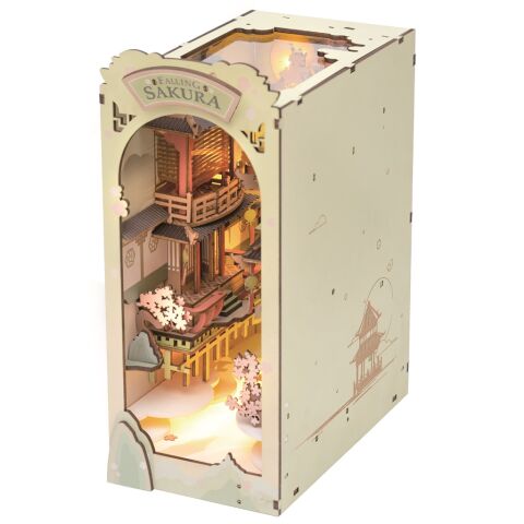 RoboTime 3D-Puzzle Buchstütze Miniaturhaus Sakura