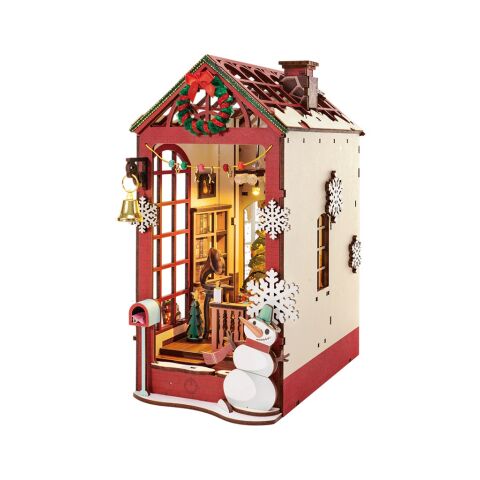 RoboTime 3D-Puzzle Buchstütze Miniaturhaus Weihnachtsinterieur