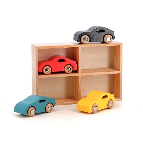 Vilac Set mit 4 Holzautos Super Vilacity