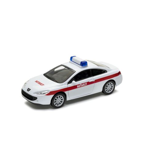 Welly Peugeot Coupe 407 NOTARZT 1:34 Weiß